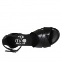 Scarpa aperta da donna con cinturino alla caviglia in pelle nera tacco 2 - Misure disponibili: 33, 34, 42