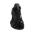 Chaussure ouverte avec fermeture éclair en cuir noir talon 2 - Pointures disponibles:  33, 34, 42, 43