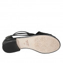 Zapato abierto con cremallera en piel negra tacon 2 - Tallas disponibles:  33, 34, 42, 43