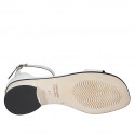 Woman's open shoe with ankle strap in white leather heel 3 - Available sizes:  33
