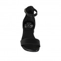 Chaussure ouverte avec courroie en cuir noir talon 3 - Pointures disponibles:  32, 34