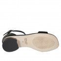 Chaussure ouverte avec courroie en cuir noir talon 3 - Pointures disponibles:  32, 34