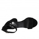 Woman's open shoe with strap in black suede heel 7 - Available sizes:  43