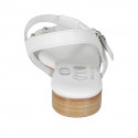 Sandalia para mujer con tachuelas y cinturon en piel blanca tacon 2 - Tallas disponibles:  33, 34, 42, 44