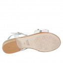 Sandale pour femmes avec goujons et courroie en cuir blanc talon 2 - Pointures disponibles:  33, 34, 42, 44