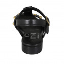 Sandalia para mujer con tachuelas y cinturon en piel negra tacon 2 - Tallas disponibles:  33, 44