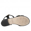 Woman's sandal with studs and strap in black leather heel 2 - Available sizes:  33, 44