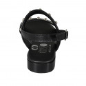 Woman's sandal in black leather with studs heel 2 - Available sizes:  33, 34, 43