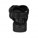 Sandalia para mujer en piel negra con elastico cuña 2 - Tallas disponibles:  32