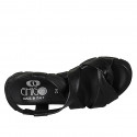 Sandalo da donna con elastico in pelle nera zeppa 2 - Misure disponibili: 32, 33, 34