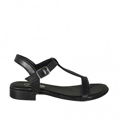 Woman's thong sandal in black-colored...