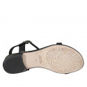 Sandale entredoigt pour femmes en cuir de couleur noir talon 2 - Pointures disponibles:  33, 42, 44
