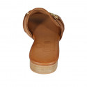 Sabot da donna con accessorio in pelle color cuoio tacco 2 - Misure disponibili: 32