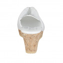 Woman's mules in white leather with platform and wedge heel 7 - Available sizes:  42