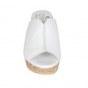 Woman's mules in white leather with platform and wedge heel 7 - Available sizes:  42, 43