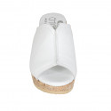 Woman's mules in white leather with platform and wedge heel 7 - Available sizes:  42