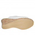 Woman's mules in white leather with platform and wedge heel 7 - Available sizes:  42