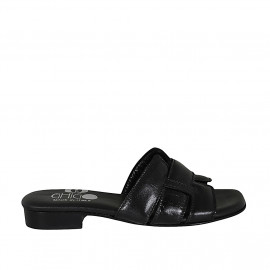 Mule para mujer en piel negra tacon 2 - Tallas disponibles:  42