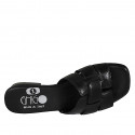 Mule para mujer en piel negra tacon 2 - Tallas disponibles:  42