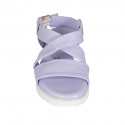 Sandalo da donna in pelle lilla zeppa 3 - Misure disponibili: 32, 34