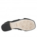 Sandalia para mujer con tachuelas en piel negra tacon 2 - Tallas disponibles:  32, 33