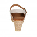 Sandale pour femmes en daim imprimé mosaïque multicouleur avec courroie, plateforme et talon compensé 7 - Pointures disponibles:  42