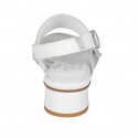 Sandale pour femmes en cuir blanc talon 3 - Pointures disponibles:  45