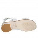 Sandale pour femmes en cuir blanc talon 3 - Pointures disponibles:  33, 44, 45