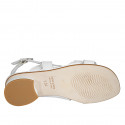 Sandalia para mujer en piel blanca tacon 3 - Tallas disponibles:  33, 44, 45