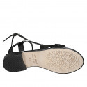 Sandalia para mujer con cinturon al tobillo en piel negra tacon 2 - Tallas disponibles:  34, 42