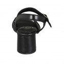 Sandale pour femmes avec courroie et boucle en cuir noir talon 5 - Pointures disponibles:  33, 42, 43