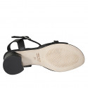 Sandale pour femmes avec courroie et boucle en cuir noir talon 5 - Pointures disponibles:  33, 42, 43