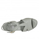 Sandale pour femmes avec courroie en cuir vert sauge talon compensé 9 - Pointures disponibles:  42, 43