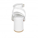 Sandalo da donna con cinturino alla caviglia in pelle bianca tacco 7 - Misure disponibili: 42, 43