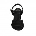 Sandalo da donna con cinturino in camoscio nero tacco 7 - Misure disponibili: 32, 33, 43, 44