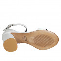 Zapato abierto para mujer con cinturon al tobillo en piel blanca tacon 7 - Tallas disponibles:  34, 42, 43, 44, 45