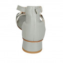 Woman's open shoe with strap and chain in sage green leather heel 3 - Available sizes:  33, 42, 43