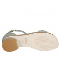 Woman's open shoe with strap and chain in sage green leather heel 3 - Available sizes:  33, 42, 43