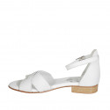 Chaussure ouverte pour femmes en cuir blanc avec courroie talon 2 - Pointures disponibles:  32, 33, 42, 43, 44