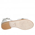 Zapato abierto para mujer en piel blanca con cinturon tacon 2 - Tallas disponibles:  32, 33, 42, 43, 44