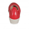Woman's pump in red leather wedge heel 4 - Available sizes:  34