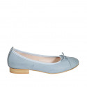 Ballerine pour femmes avec bout droit et noeud en cuir bleu clair talon 2 - Pointures disponibles:  32, 43, 45