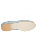 Ballerine pour femmes avec bout droit et noeud en cuir bleu clair talon 2 - Pointures disponibles:  32, 43, 45