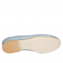 Woman's ballerina with bow and captoe in light blue leather heel 2 - Available sizes:  32, 43, 45