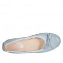 Ballerine pour femmes avec bout droit et noeud en cuir bleu clair talon 2 - Pointures disponibles:  32, 43, 45