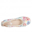 Ballerine avec bout droit et noeud pour femmes en daim beige imprimé multicouleur talon 2 - Pointures disponibles:  32, 33