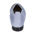 Woman's mocassin with accessory and elastic band in light blue suede heel 2 - Available sizes:  42