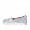 Chaussure pour femmes en daim gris et daim imprimé lamé argent talon compensé 4 - Pointures disponibles:  45