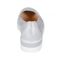 Chaussure pour femmes en daim gris et daim imprimé lamé argent talon compensé 4 - Pointures disponibles:  45