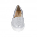 Chaussure pour femmes en daim gris et daim imprimé lamé argent talon compensé 4 - Pointures disponibles:  45